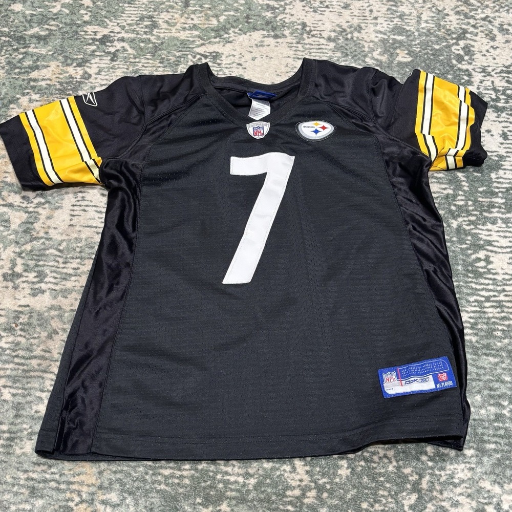 YOUTH MEDIUM Reebok Ben Roethlisberger #7 Pittsburgh Steelers Stitched‎ Jersey